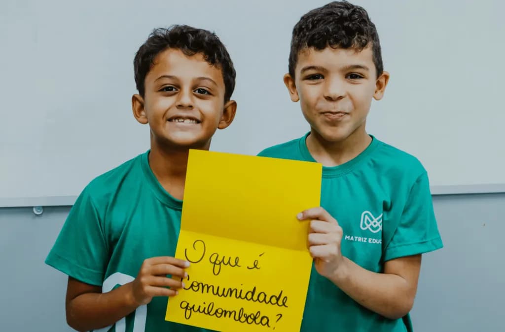 Alunos do Ensino Fundamental I no Matriz Educação